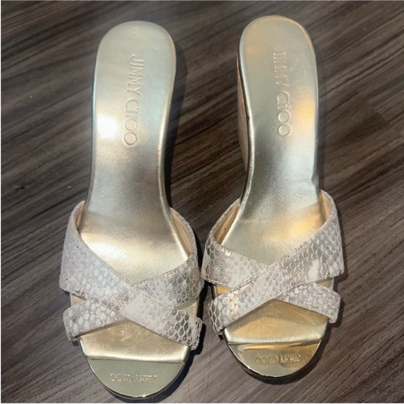 Jimmy Choo Silver Wedge Sandals - Picture 4 of 8